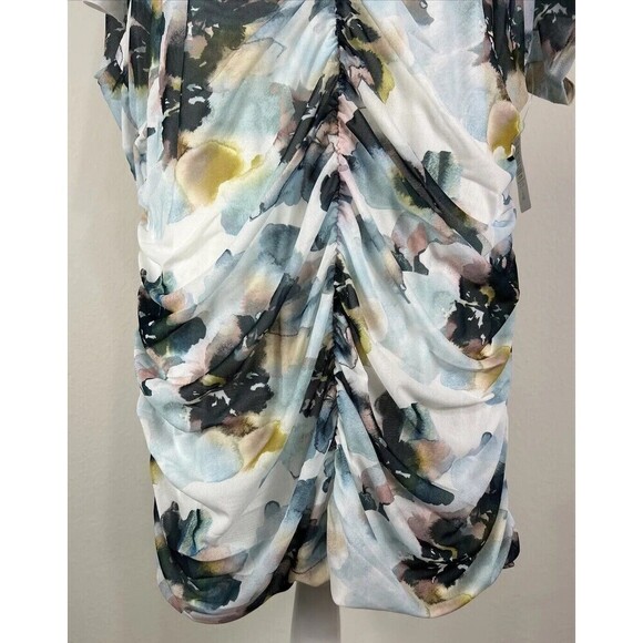 Torrid Stretch Mesh Crew Neck Ruched Top Floral Plus Size 3X (22-24) - Picture 12 of 13